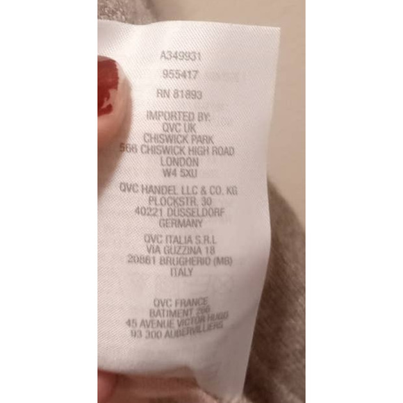 Isaac Mizrahi Live! QVC Women Medium Gray & Pink Polka Dot Open Cardigan Sweater - Picture 6 of 6